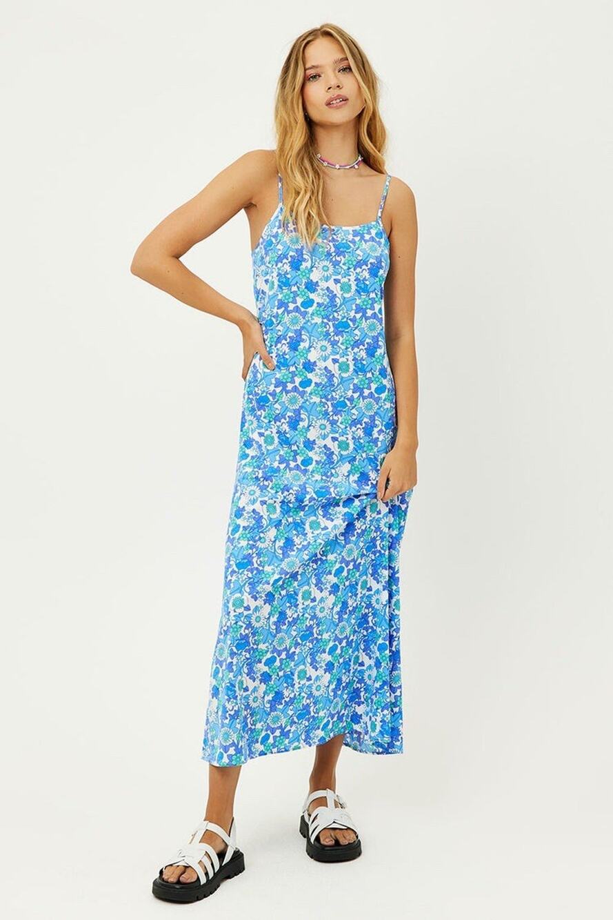 Frankies Bikinis Isabel Floral Maxi Dress Morning Glory Coastal Y2K Size Small
